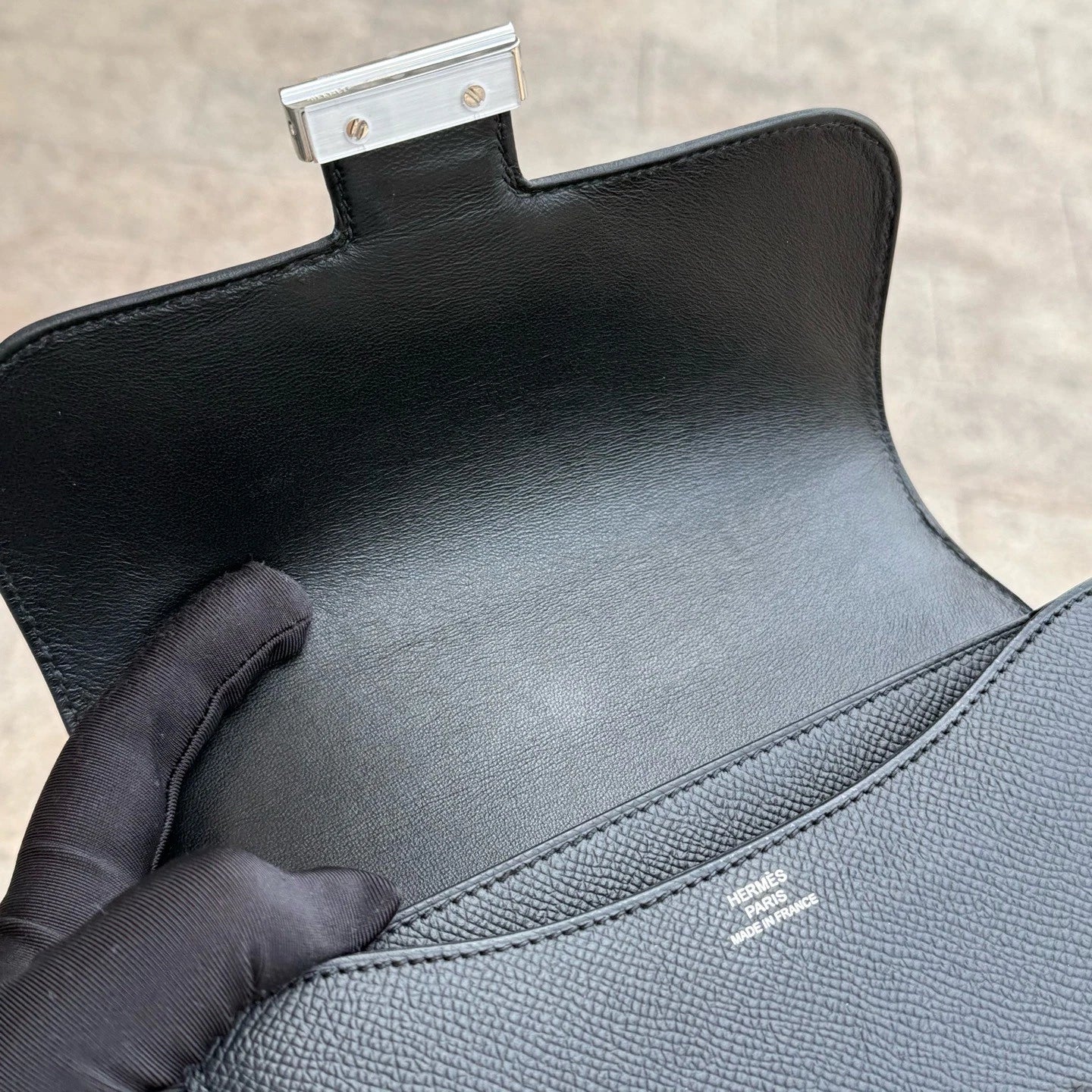 Hermes Constance19 Black Epsom Leather Shoulder Bag Women