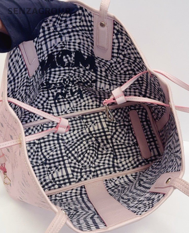 MCM Liz Visetos Tote Monogram Shoulder bag Light pink Classic Women