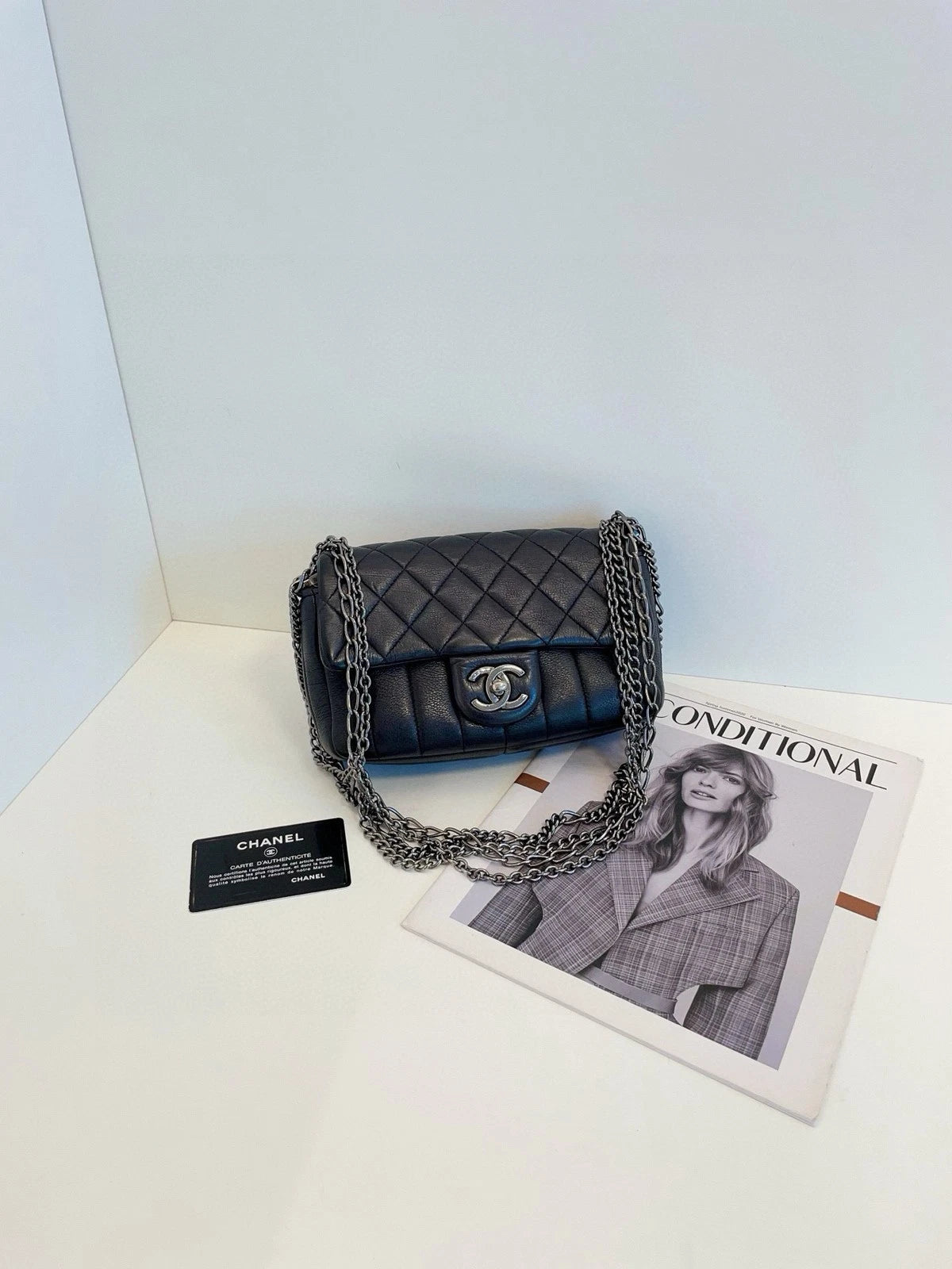 CHANEL Black Calfskin Mini Shoulder Bag For Women