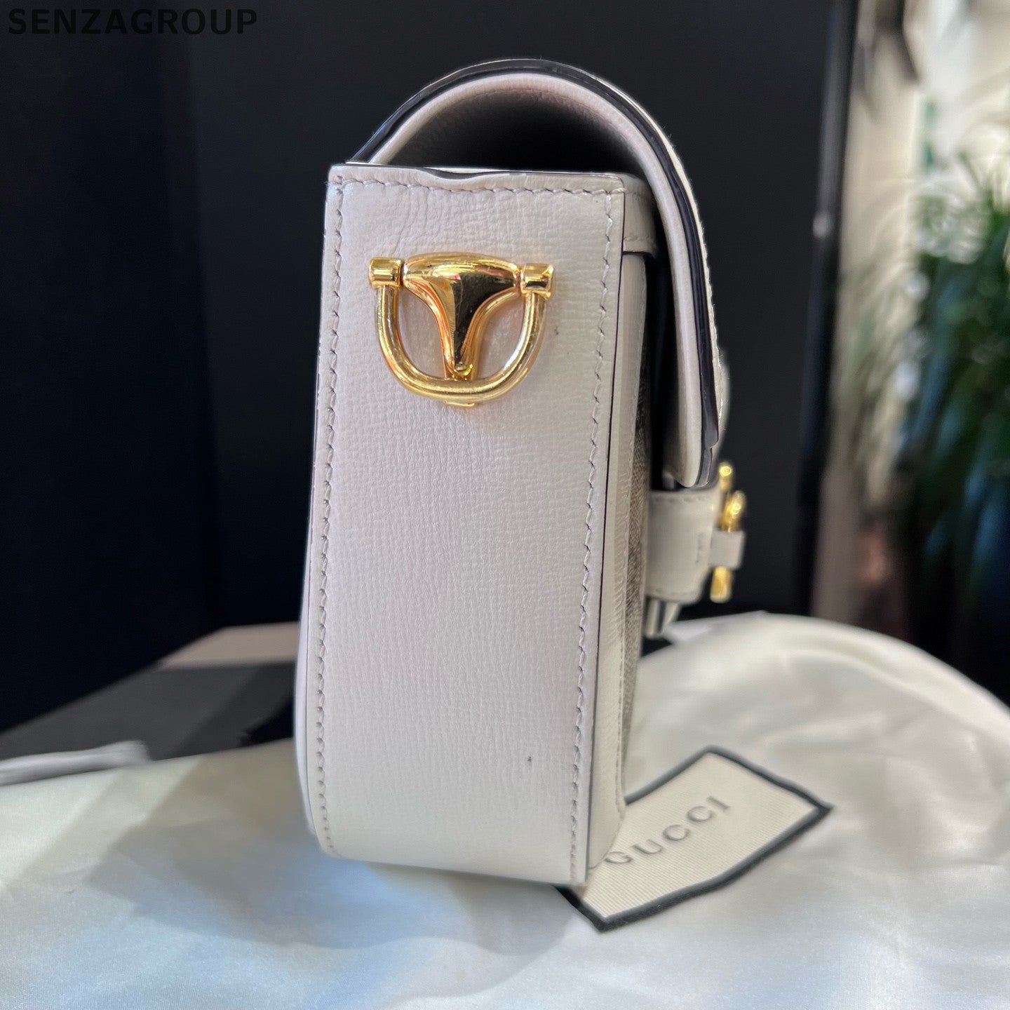 Gucci Horsebit 1955 Mini GG Supreme Shoulder Bag - Silver Hardware