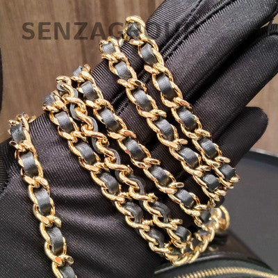 Chanel Bowling Quilted Chain Shoulder Bag Black Gold Classic Women's