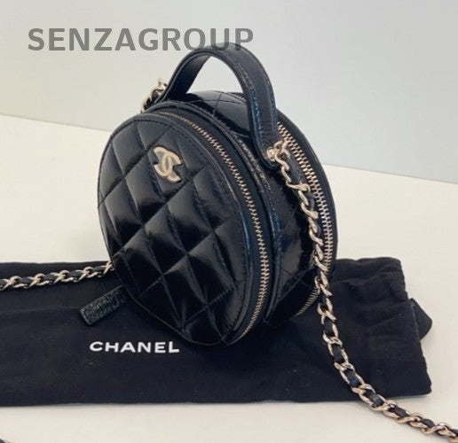 CHANEL Diamond Top Handle 2way Chain Shoulder bag Crossbody Black Gold Women