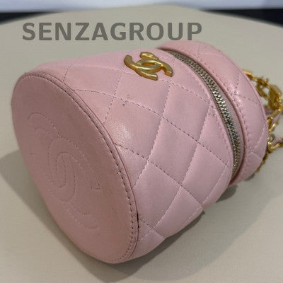 Chanel Mini Classic Flap Bag Pink Gold Lambskin Chain Shoulder Bag