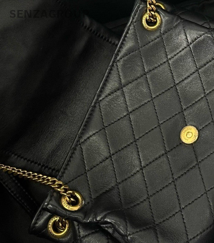 Saint Laurent Nolita 2Way Chain Shoulder Bag Crossbody Black Gold Women Classic