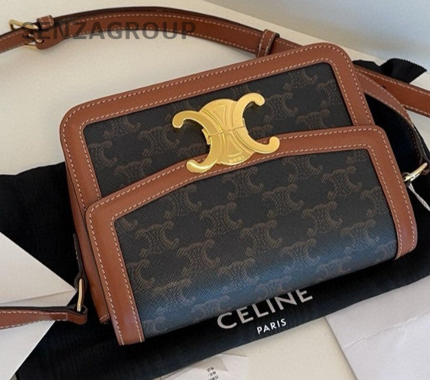 Celine Triomphe Teen PM Monogram Shoulder bag Crossbody Women Classic