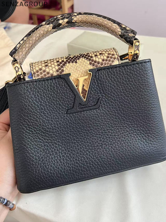 Louis Vuitton Capucines Mini Black Gold Handbag - Classic Women's Tote