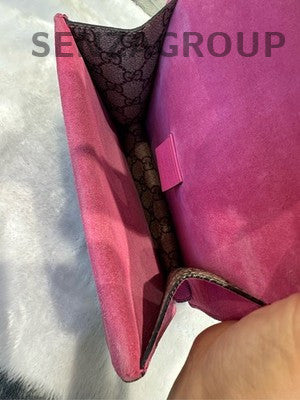 Gucci Dionysus Small GG Supreme Shoulder Bag Pink Silver