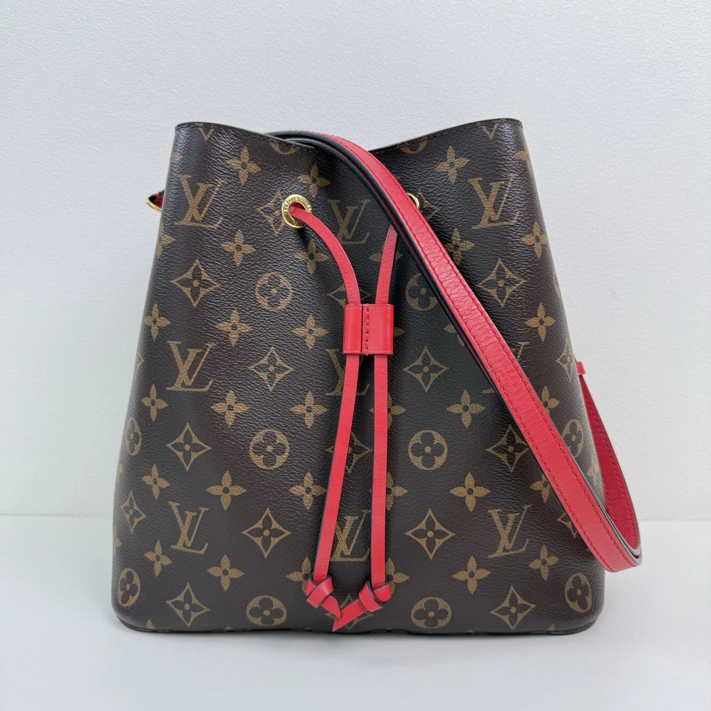 Louis Vuitton Monogram Bucket Canvas Shoulder Crossbody Bag Brown Women