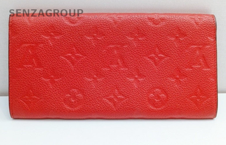 Louis Vuitton Monogram Clutch Long Wallet Orange Gold Women Classic