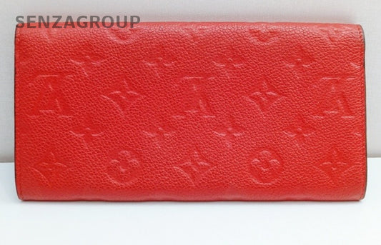 Louis Vuitton Monogram Clutch Long Wallet Orange Gold Women Classic