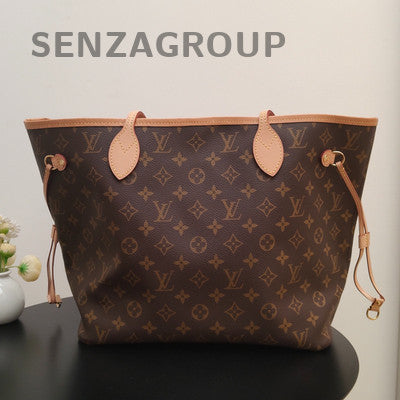 Louis Vuitton Monogram Neverfull MM Tote Bag Brown Classic Women