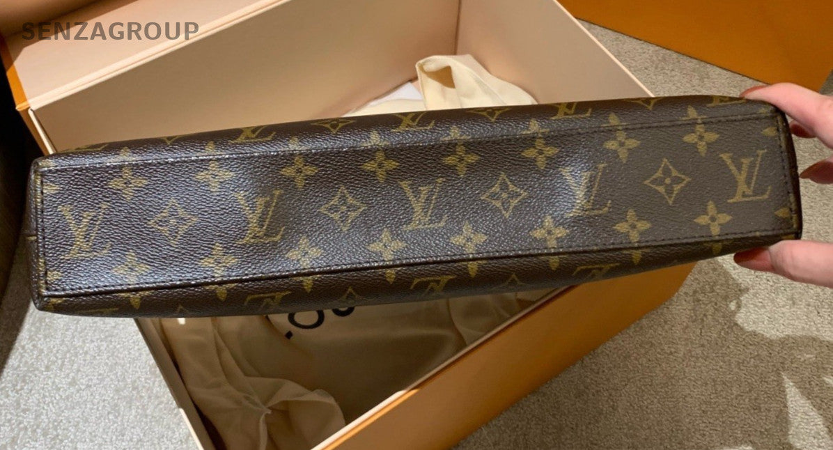 Louis Vuitton Briefcase Monogram Top Handle Handbag Brown Classic