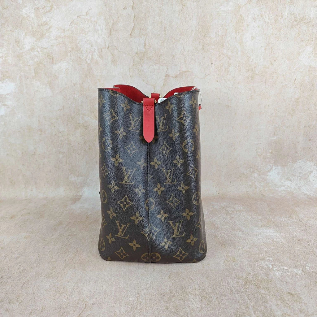 Louis Vuitton NEONOE Monogram Canvas Red Bucket Bag For Women