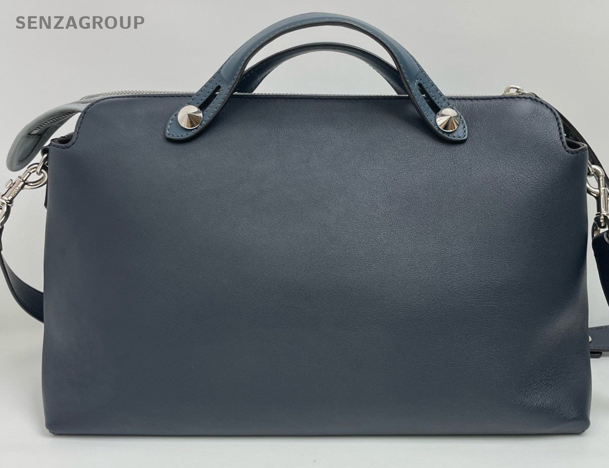 Fendi By the way MM Top Handle Shoudler Crossbody Bag Blue Women