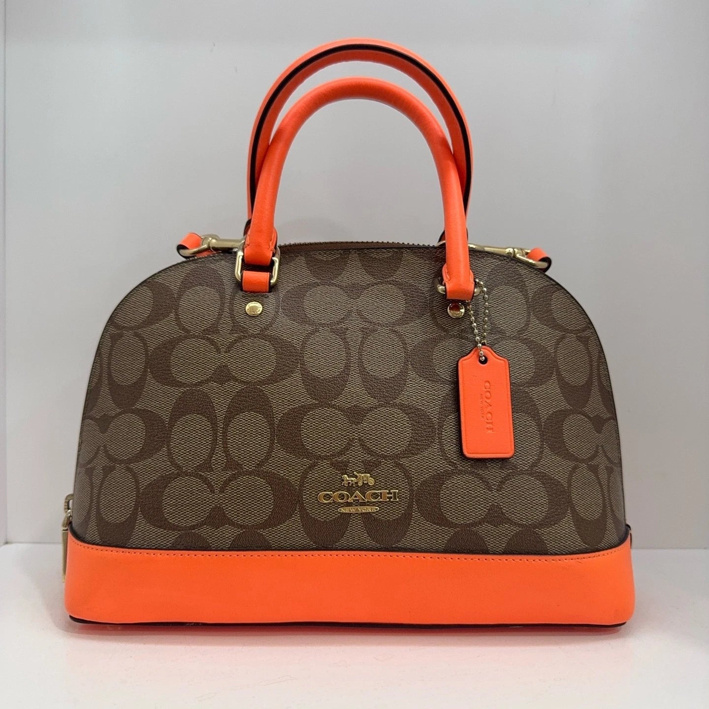 Coach Orange Shell Shoulder Handbag Crossbody Bag for Women