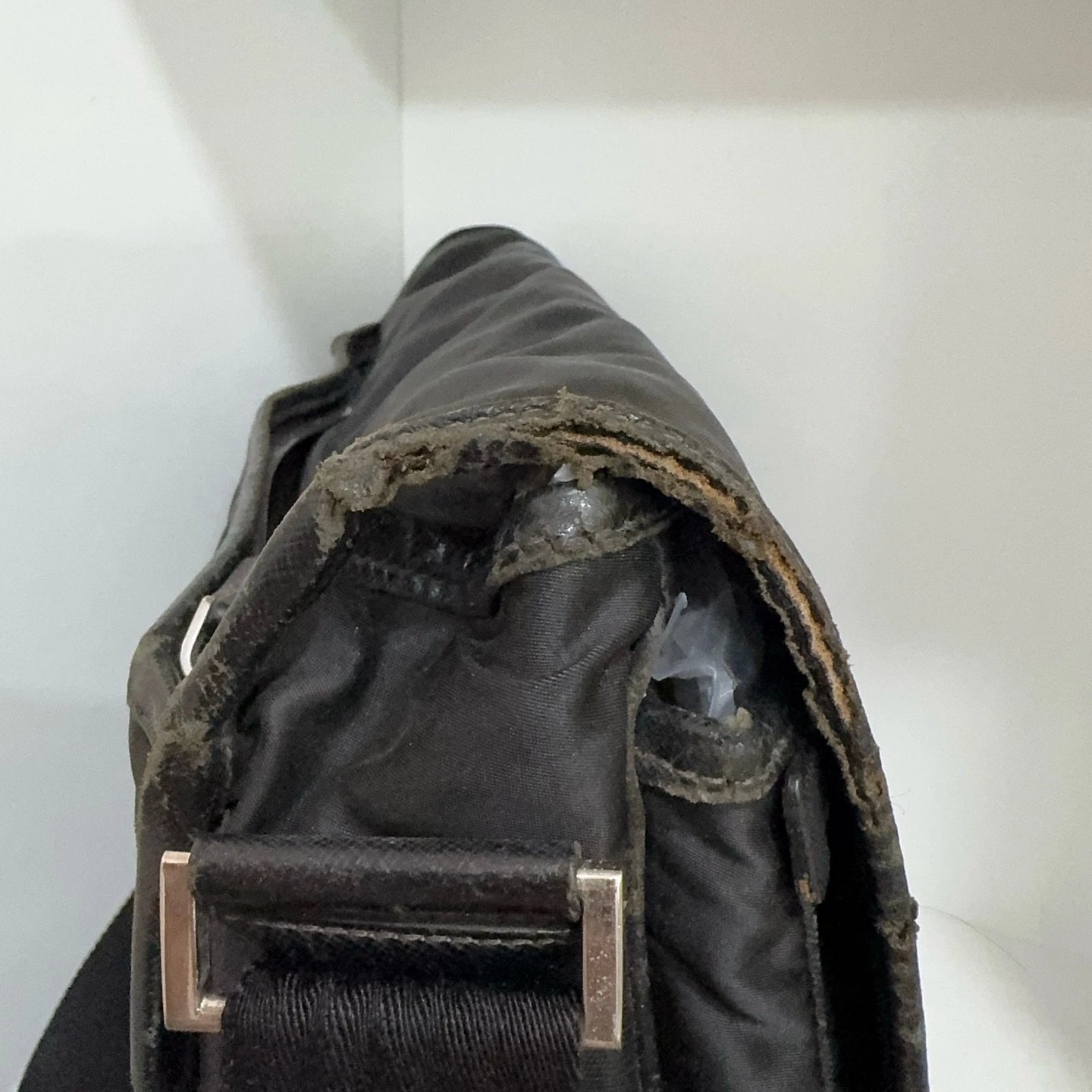 PRADA Nylon Flap Messenger Shoulder Crossbody Bag For Women