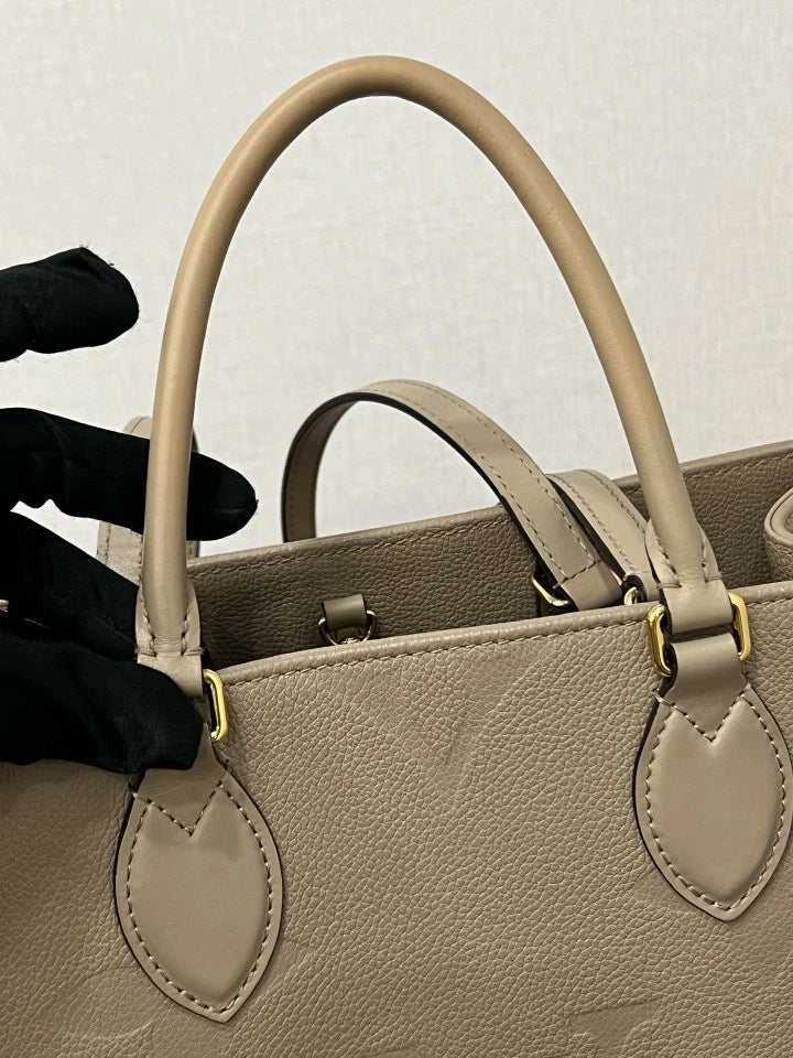 Louis Vuitton Embossed Medium On The Go Tote Bag For Women