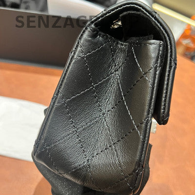Chanel 2.55 Mini Black Silver Quilted Chain Shoulder Crossbody Bag