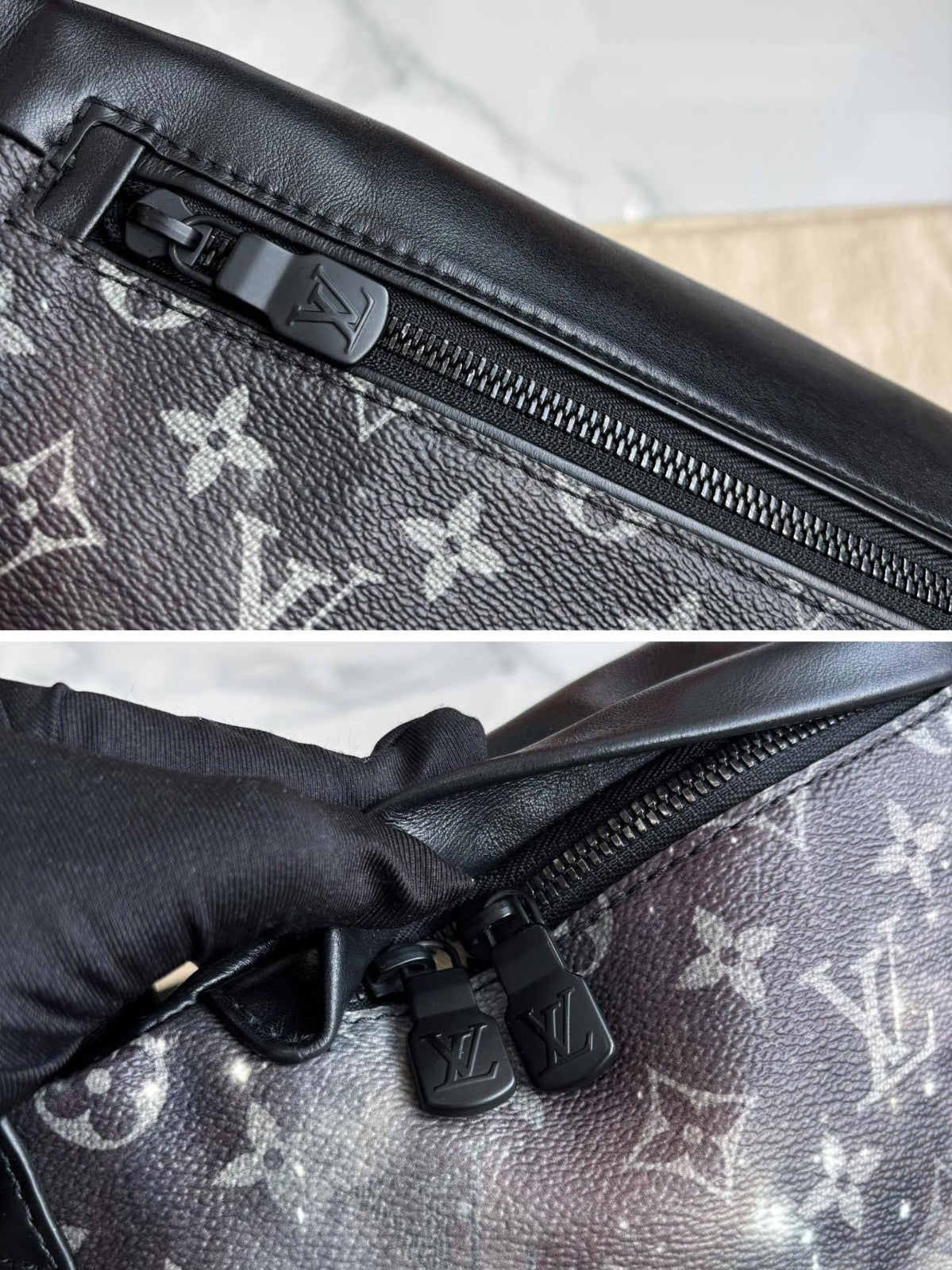 Louis Vuitton Discovery Monogram Chest Bag Black Unisex Adults Almost Brand New