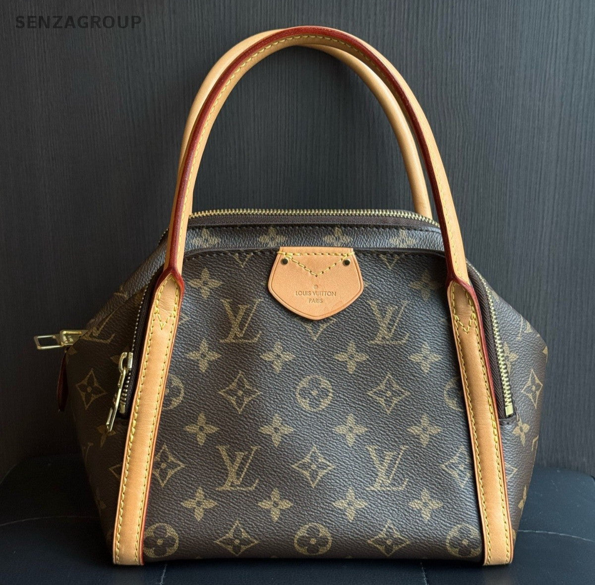 Louis Vuitton Lindy PM Monogram Top Handle Handbag Brown Women