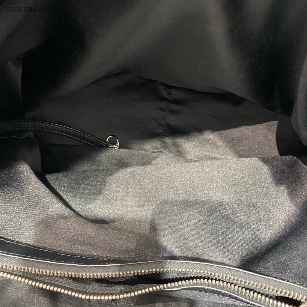 Chanel Diamond Tote Chain Shoulder Bag Black Silver Used Women Classic Fashion