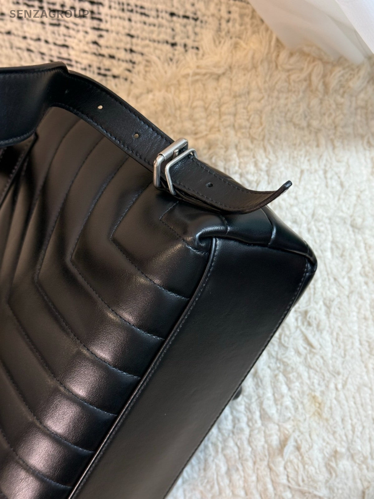 YSL Saint Laurent LouLou Backpack PM Top Handle Shoulder bag Black Women