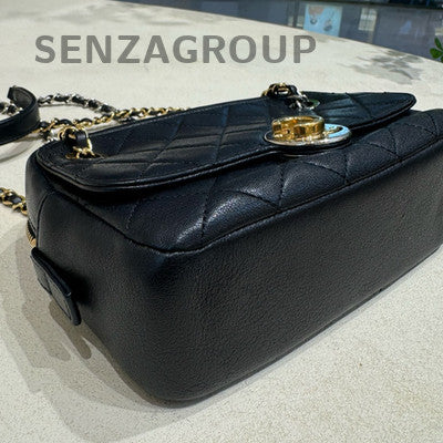 Chanel Black Caviar Leather Camera Bag Chain Strap Classic Women's