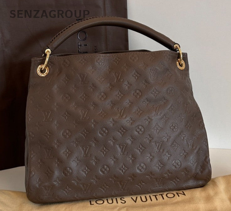 Louis Vuitton Artsy Monogram Top Handle Bag Brown Gold Women Classic Fashion