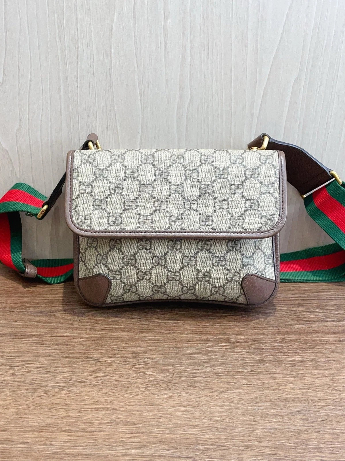 Gucci Double-sided Tiger Head Belt Bag Daily Casual Brown GG Supreme