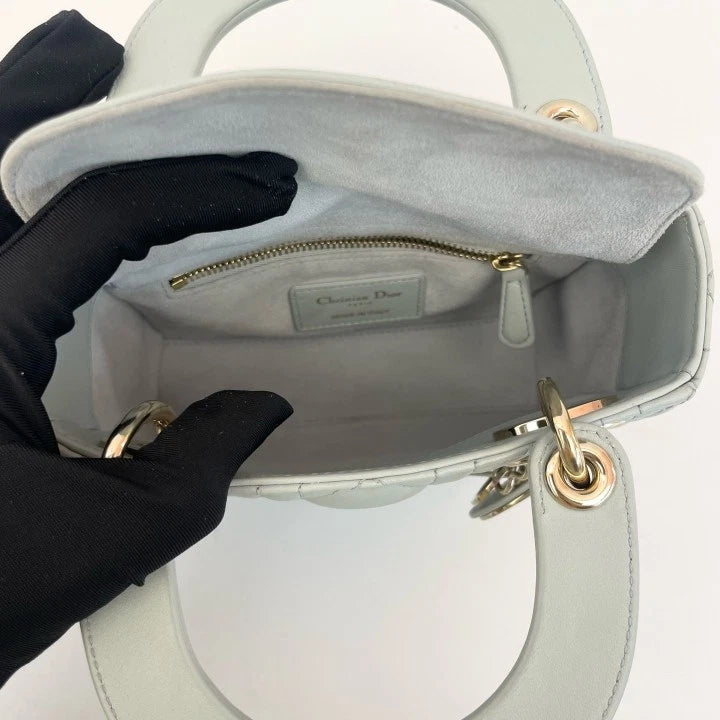 Dior Lady Dior Lambskin Top Handle Excellent