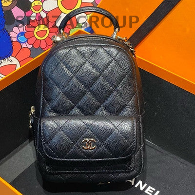 Chanel Black Gold Mini Quilted Chain Backpack - Classic Women's Fashion