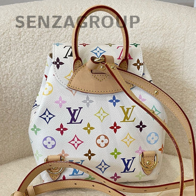 Louis Vuitton Monogram Multicolor Backpack White Gold Buckle