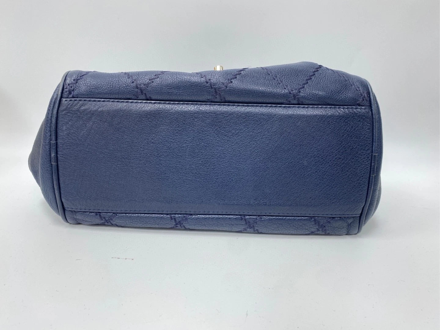 CHANEL Blue Leather Pumpkin Shoulder Bag For Women