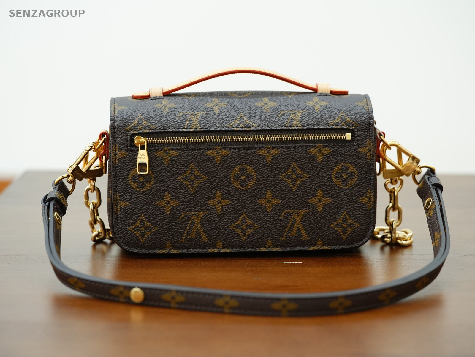 Louis Vuitton Pochette Metis East West Monogram Chain 2way Shoulder bag Brown