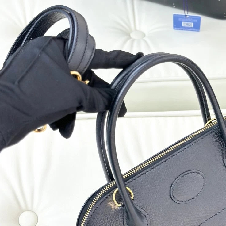 Hermes Bolide 27 Epsom Top Handle Shoulder Crossbody Bag Black Women S