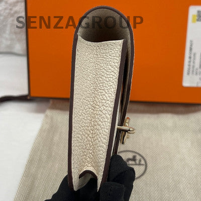 Hermès Mini Roulis Slim Bag White Gold Crossbody Shoulder Bag for Women