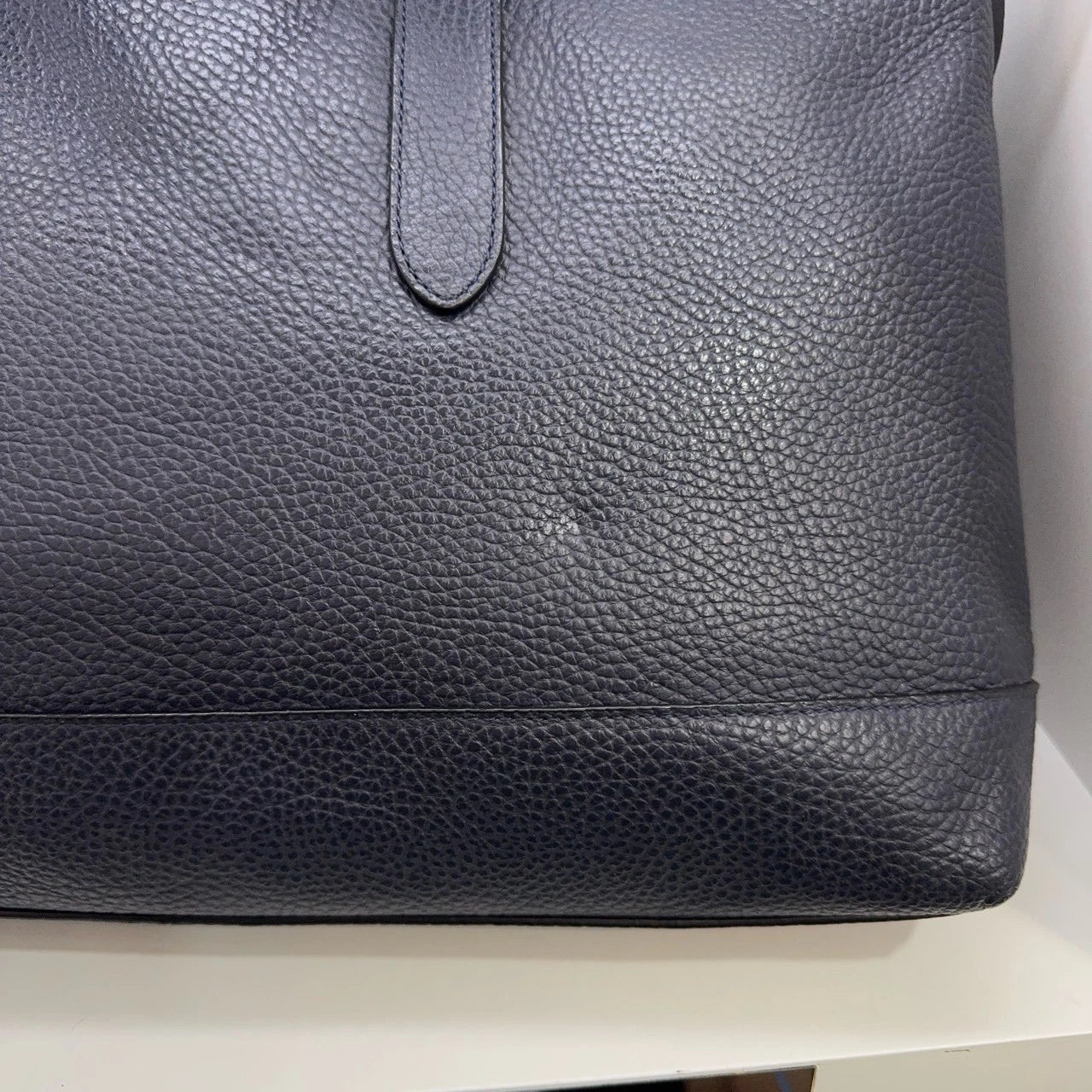 Coach Navy Leather Flap Briefcase Shoulder Crossbody Bag For Men
