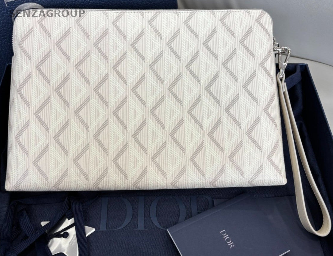 Christian Dior Diamond Clutch Bag Cream Women