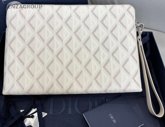 Christian Dior Diamond Clutch Bag Cream Women