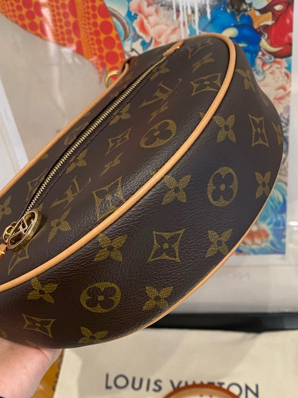 Louis Vuitton Canvas Monogram Pea Moon Bag For Women