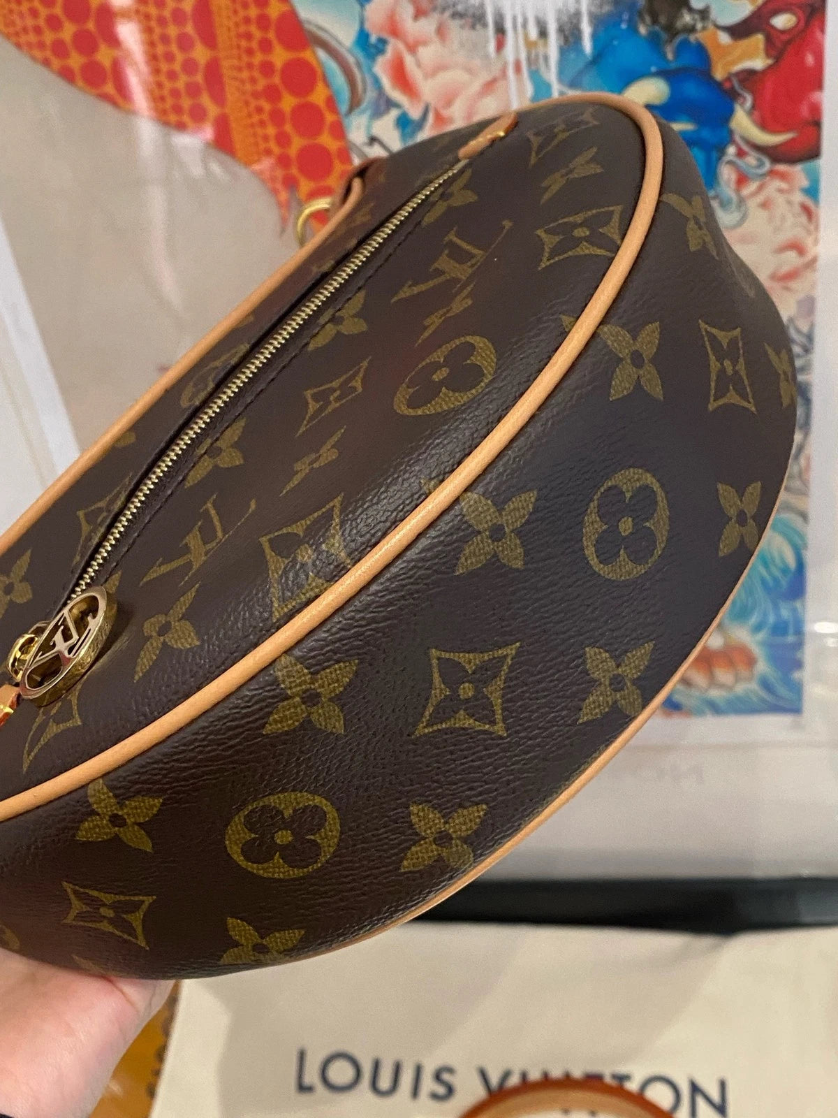 Louis Vuitton Canvas Monogram Pea Moon Bag For Women