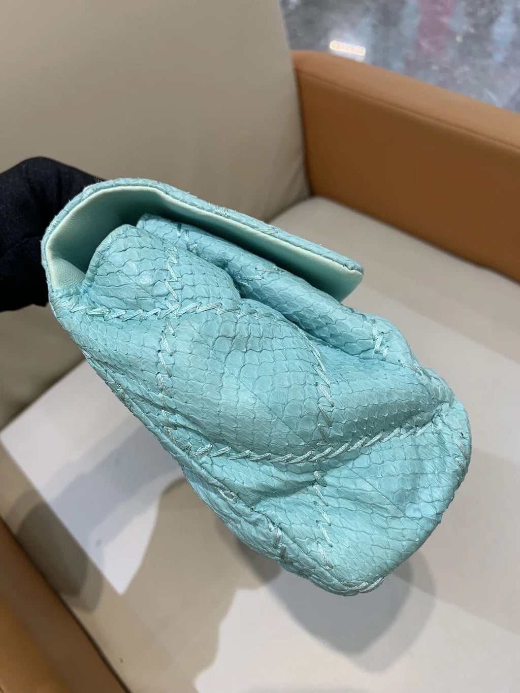 Chanel Mint Green Leather CF Shoulder Bag For Women
