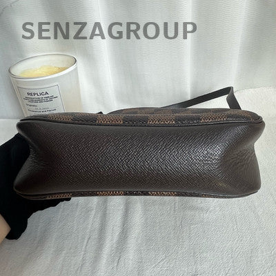 Louis Vuitton Damier Ebene Canvas Shoulder Handbag Classic Vintage