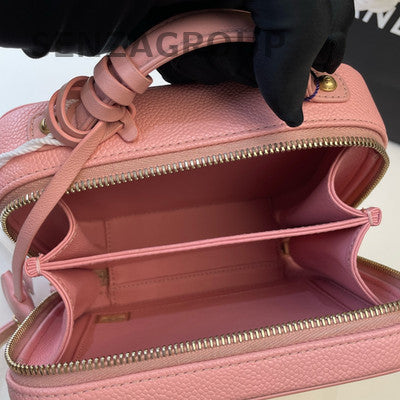 Chanel Vanity Case Small Pink Gold Hardware Calfskin Shoulder Crossbody Bag