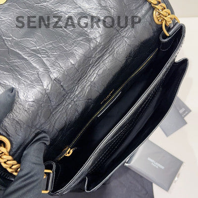 Saint Laurent YSL Black Calfskin Niki Medium Chain Shoulder Bag
