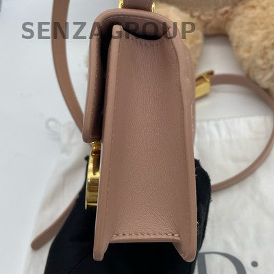 Dior Montaigne Mini Shoulder Bag Pink Gold Hardware Classic Women's Fashion