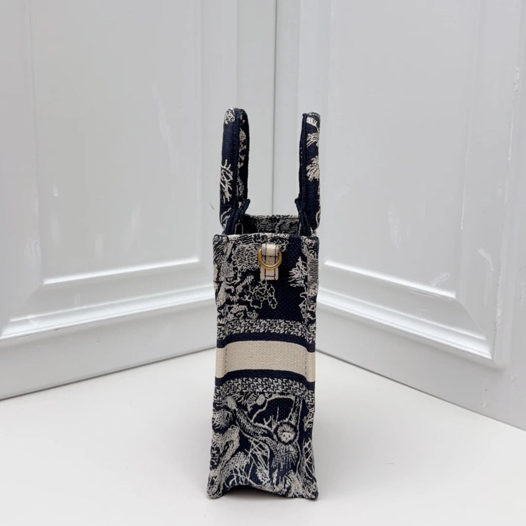 Christian Dior Phone Bag Mini Top Handle Crossbody Bag Blue White Women