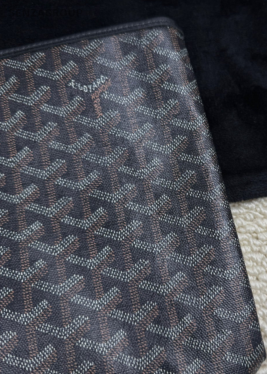 Goyard Tote MM Top Handle Shoulder Bag with Pouch Women Black.