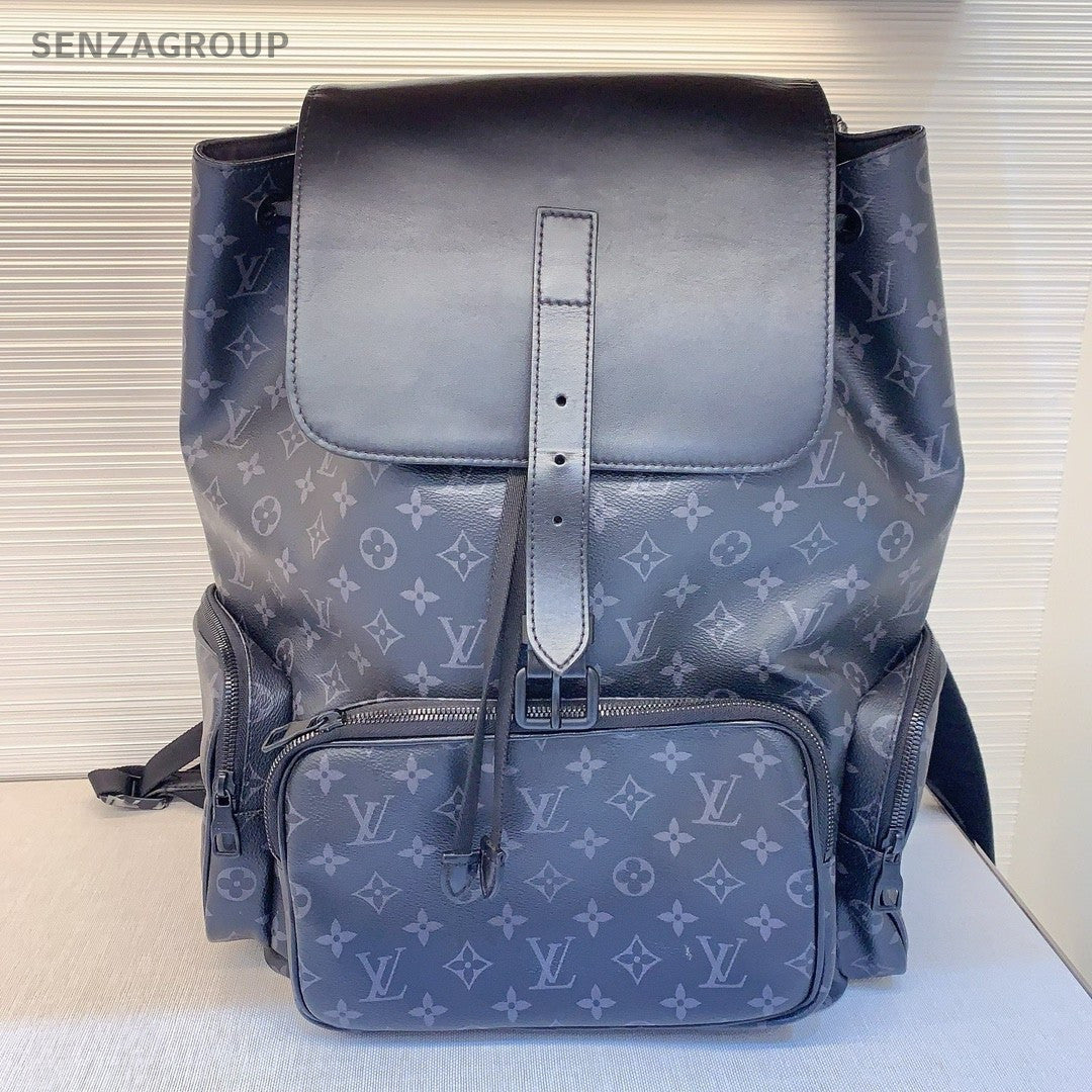 Louis Vuitton Backpack Black Monogram Shoulder bag Chip Version