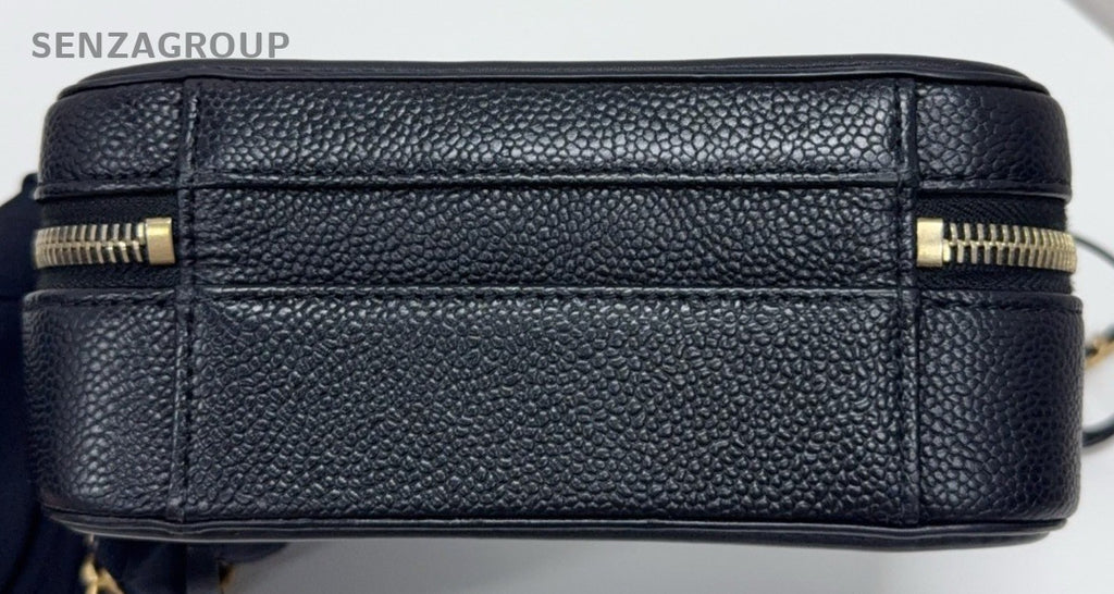 Chanel  Vanity Case Mini Top Hand Shoulder Bag Crossbody Black Gold Women